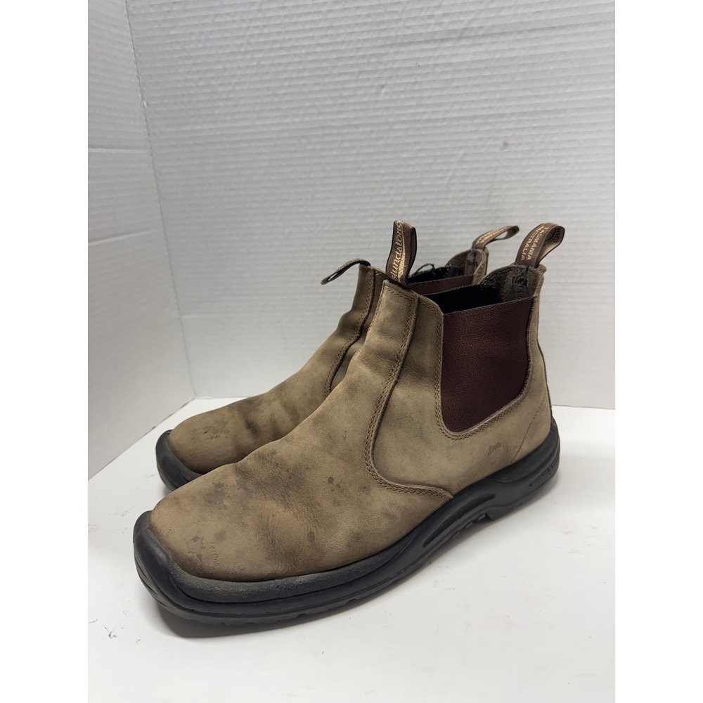 Blundstone 780 Rustic Brown Leather Chelsea Work Boots Mens 13 AU 12 EH Rated